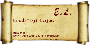 Erdélyi Lajos névjegykártya